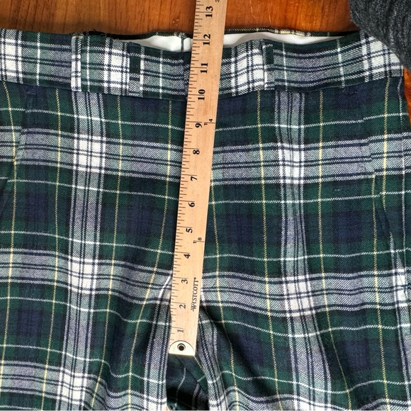 Vintage LL Bean Plaid Tartan Trousers Blue Green White 70s 80s unisex size m - Picture 7 of 14
